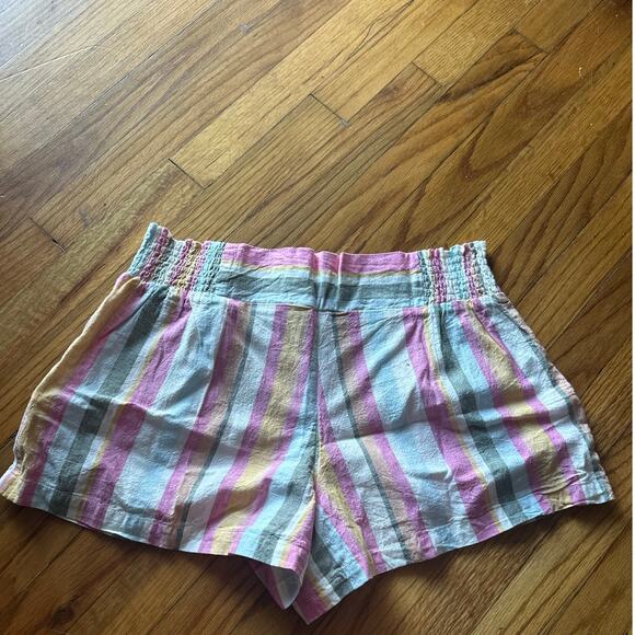 Roxy Handmade Life Stripe Shorts | Women’s Mid-Rise | Cotton Linen Blend - Picture 4 of 6